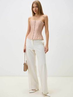 Жемчужно-розовый утягивающий корсет на выход