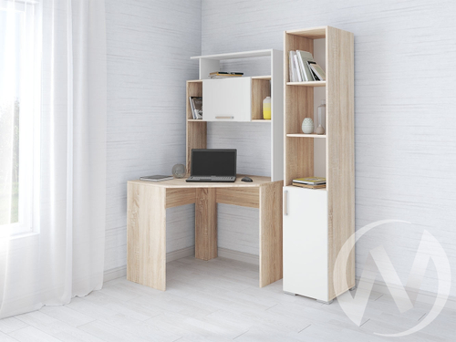 Пенал к столу компьютерному (дуб сонома/белый)