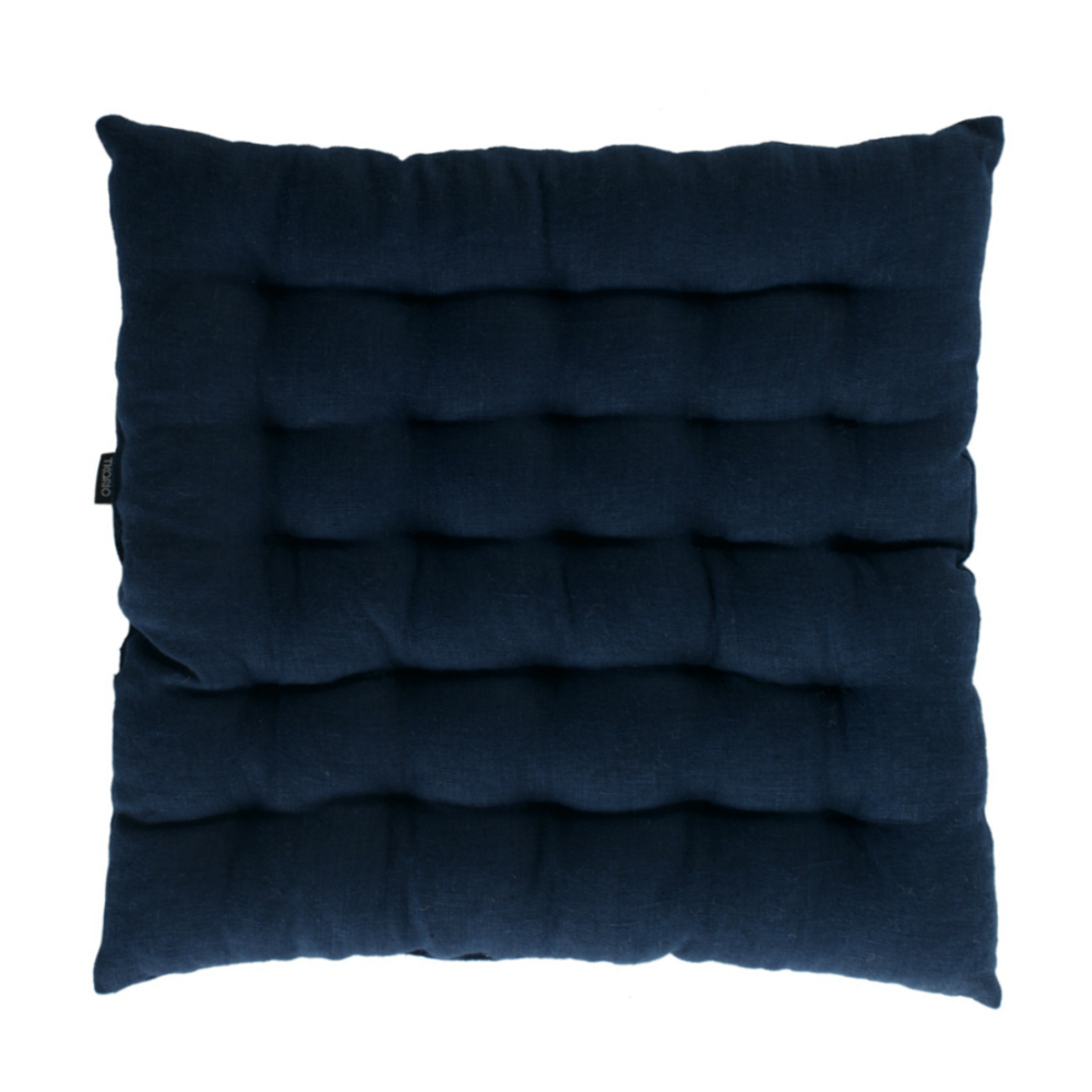 Подушка на стул стеганая 40х40 Tkano Essential темно-синяя