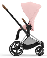 Коляска 3 в 1 Cybex Priam IV Chrome Brown и автокресло Aton B2 i-Size Bay Blue Peach Pink
