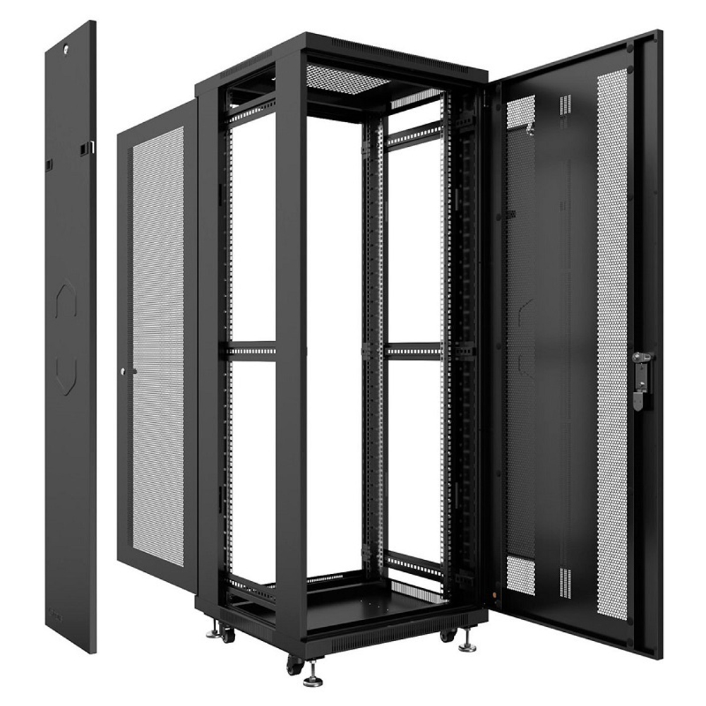 Шкаф напольный 19", 18U Cabeus ND-05C-18U60/80-BK
