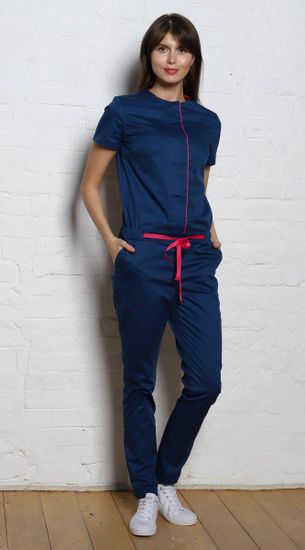 Комбинезон женский на кнопках №4028 (синий)