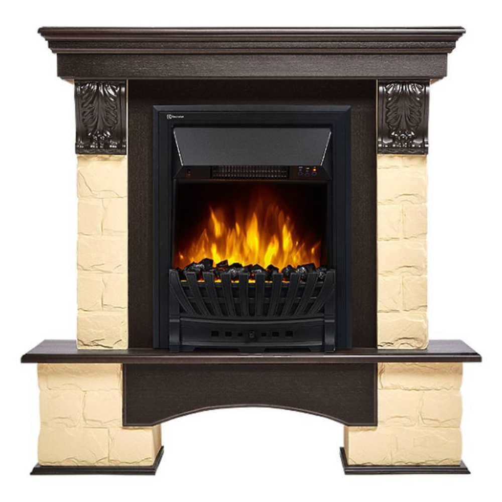 Портал Firelight Forte Classic камень бежевый, шпон венге