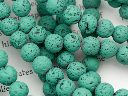 Нить бусин из лавы с покрытием, 6,5мм