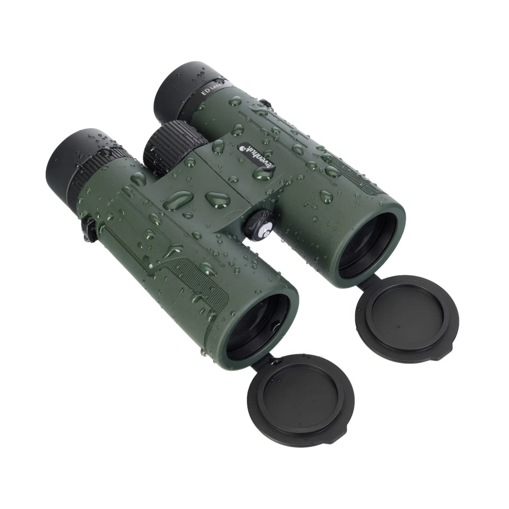 Бинокль Levenhuk New Karma PRO ED 8x42 с каплями воды, фронтальный вид