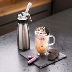 Сифон для сливок «Крим профи»;сталь нерж.,пластик;0,5л;D=73,H=250,B=105мм;металлич.,черный (Цвет: серебристый)