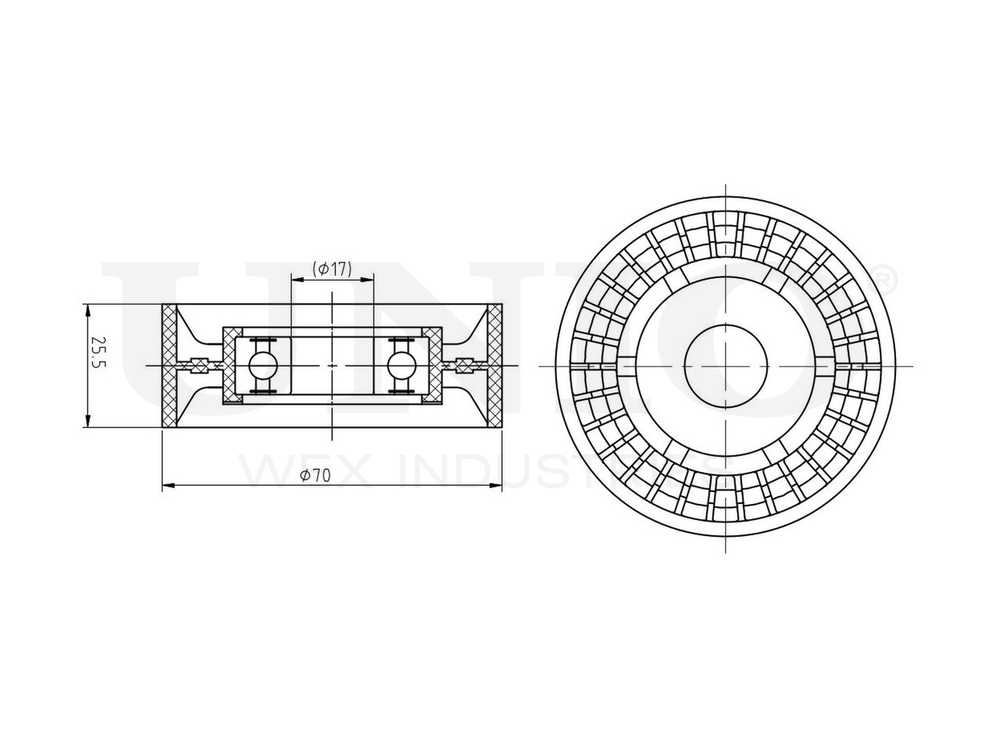 Ролик натяжной приводного ремня UNIO TNS-10295