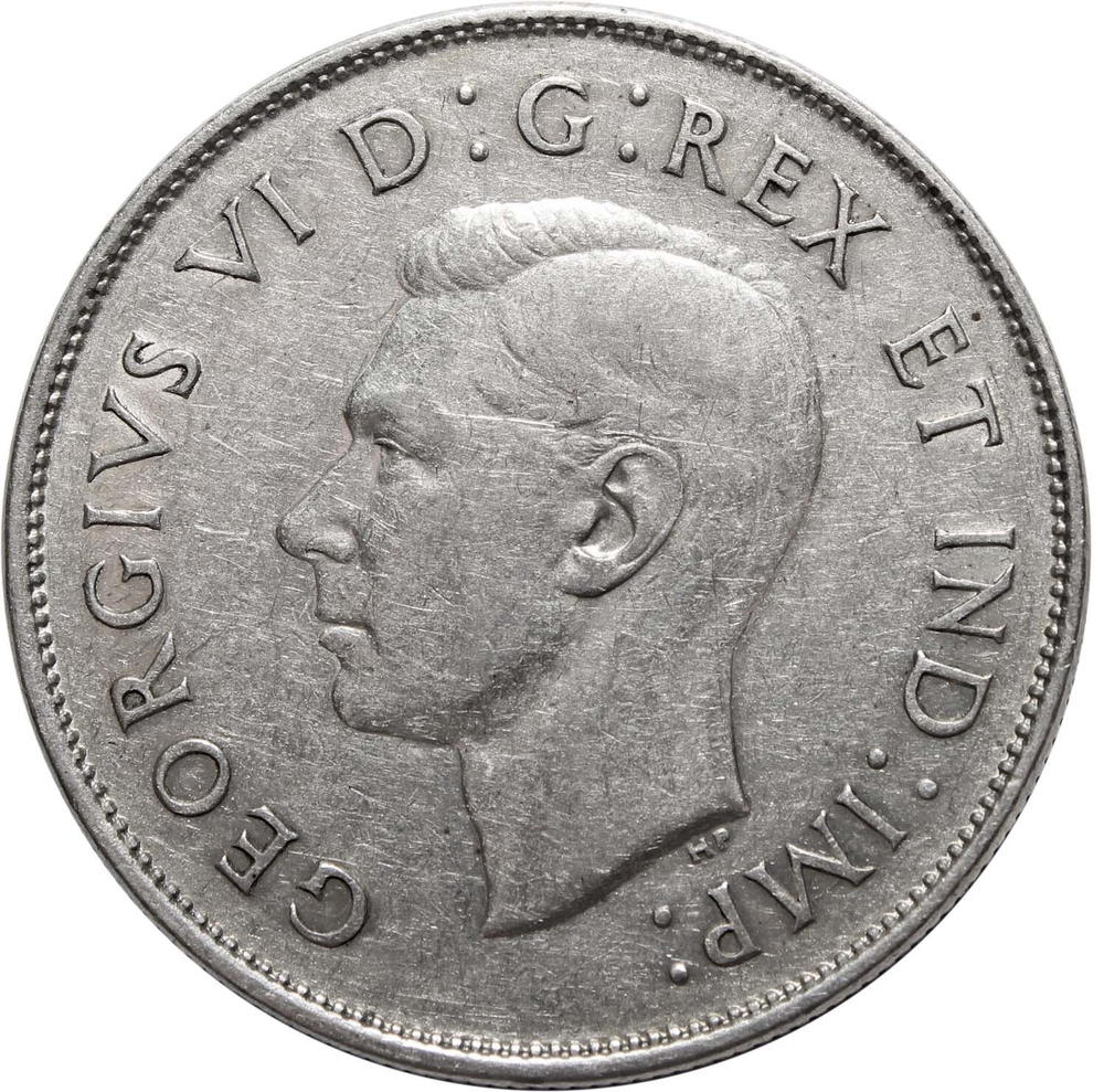 50 центов. Канада. Серебро. 1942 год. VF-XF