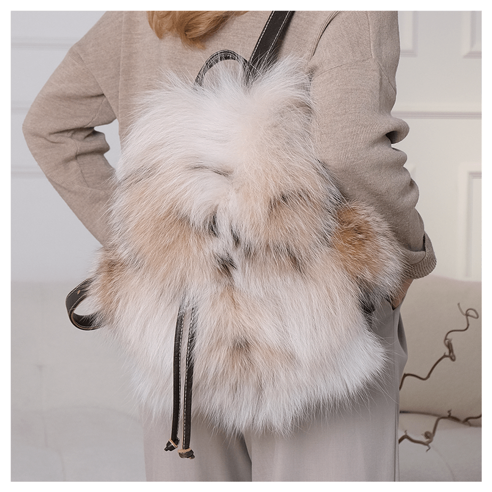 Меховой рюкзак «Пушистый из рыси»