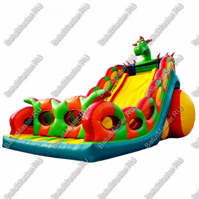 Батут-горка "Дракон 2" без шипов, 10*5*8 м