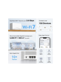 Mercusys Halo H25BE(2-pack) BE3600 Домашняя Mesh Wi-Fi 7 система