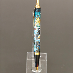 Ручка "Деревенский пейзаж" с ручной росписью Палех в футляре