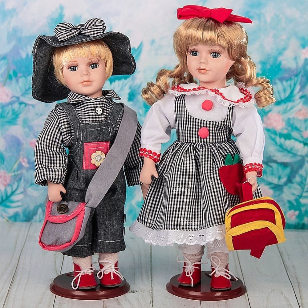 Кукла коллекционная &quot;Парочка Паша и Наташа&quot; h=30 см, в наборе 2 шт