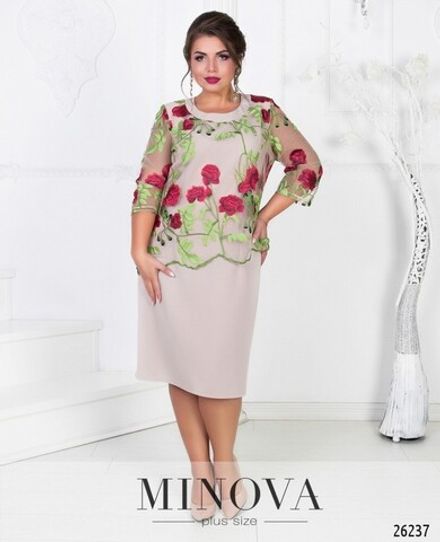 Платье 326-беж Minova Фото 2