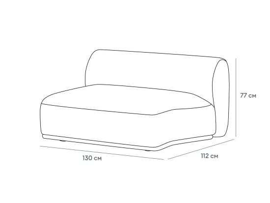 Модуль средний с округлой стороной Fabro 1300 левый 892055