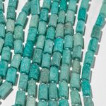 Амазонит натуральный, бочонок с гранями, 11-13*6-8мм