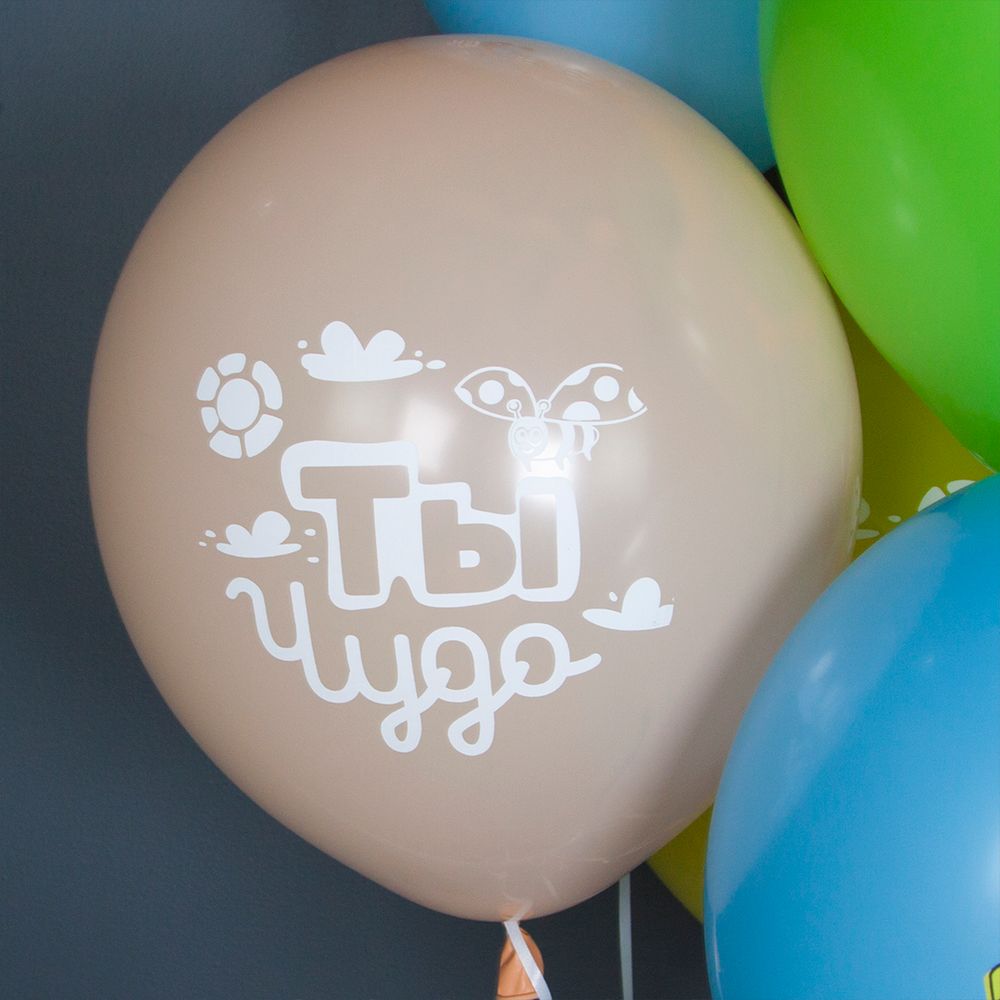 Шар (12''/30 см) Грузовичок Лёва, Ассорти, пастель, 2 ст, 25 шт.