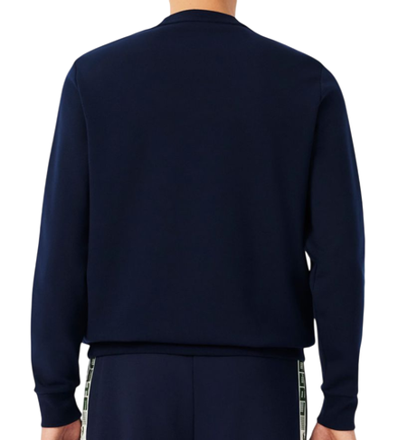 Мужская теннисная кофта Lacoste Branded Stripe - blue marine