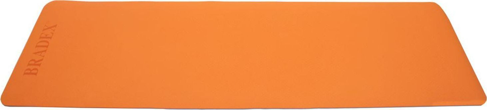 Коврик для йоги и фитнеса 183*61*0,6 TPE двухслойный оранжевый/серый