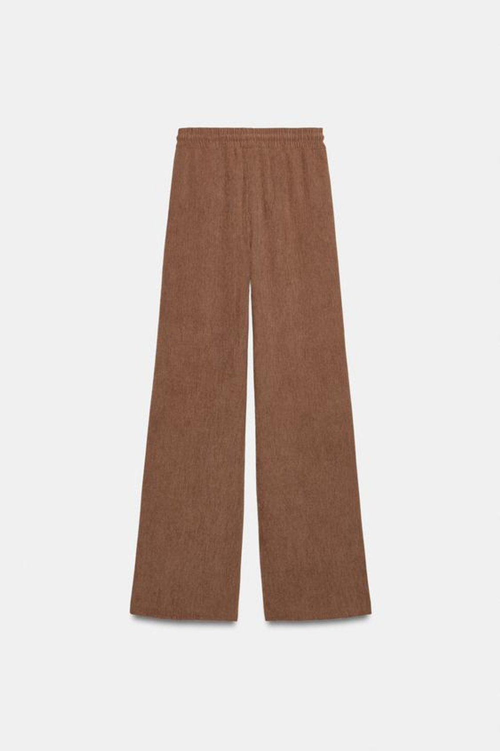 ZARA БРЮКИ ПРЯМОГО КРОЯ С ЭЛАСТИЧНЫМ ПОЯСОМ, РЫЖЕВАТО-КОРИЧНЕВЫЙ