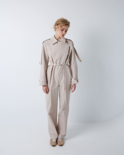 Комбинезон из хлопка Макс Мара светло-бежевый