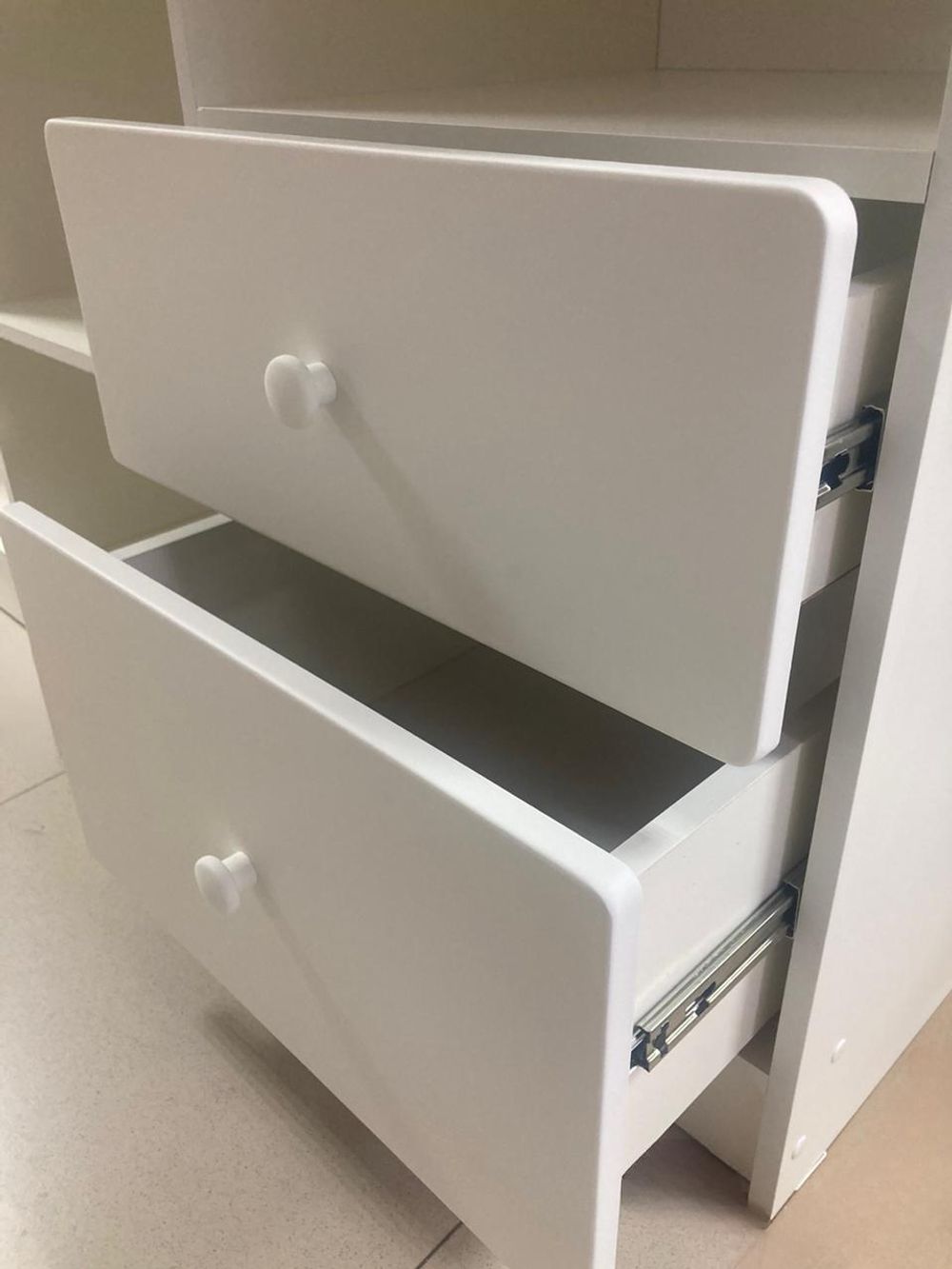 Стеллаж В-11 МДФ белый/белый