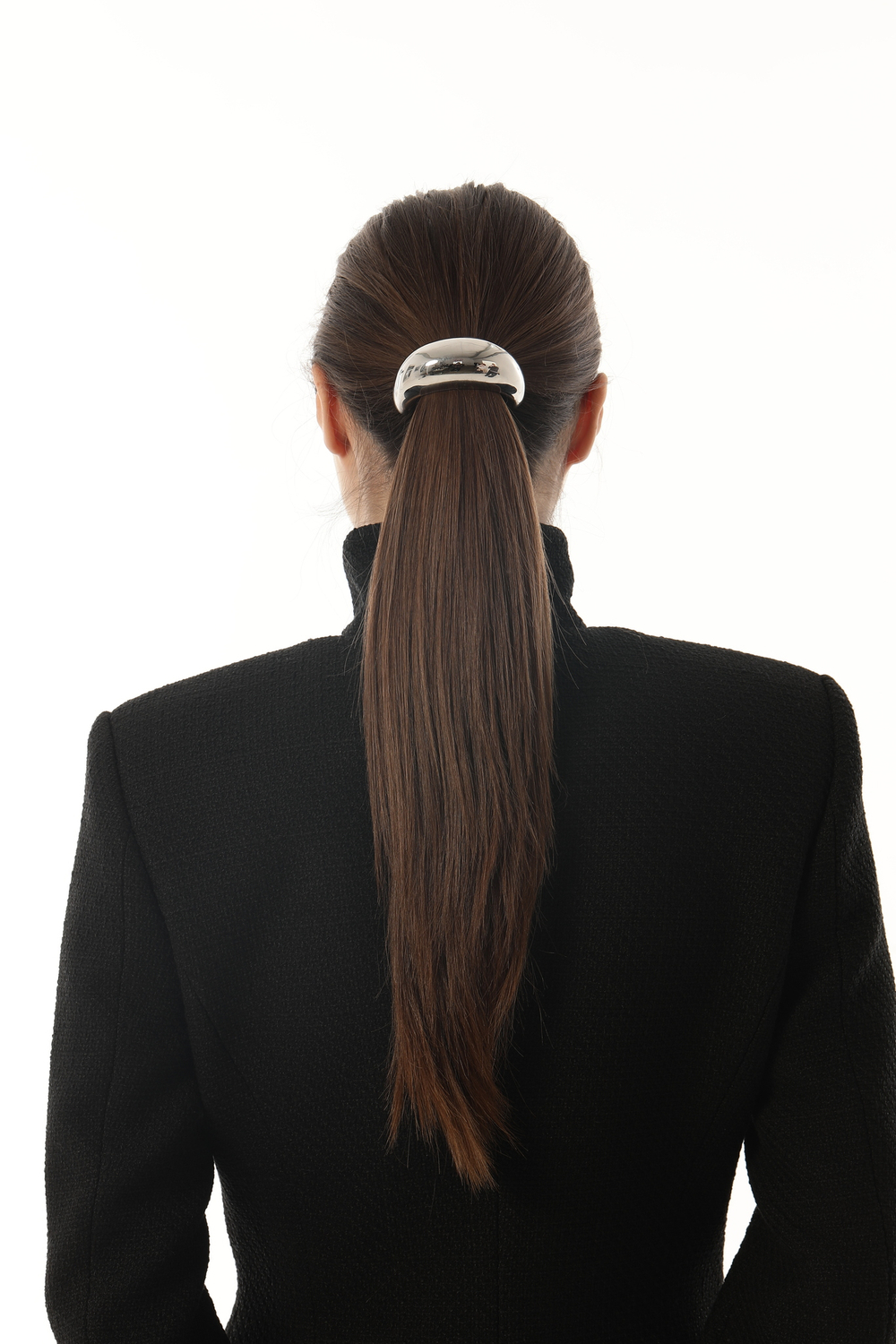 Резинка со вставкой большая, серебро