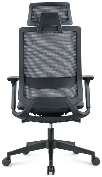 Кресло офисное Рейн черный пластик черная сетка черная ткань