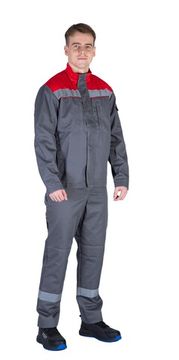 Куртка "Байкит" т.серый/красный