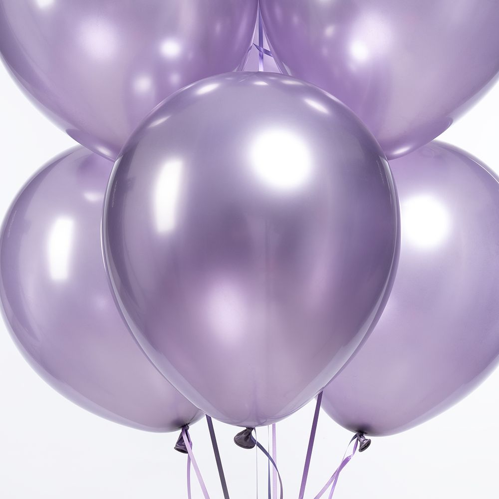 Шар (12''/30 см), Ретро, Нежная сирень, хром, 50 шт.