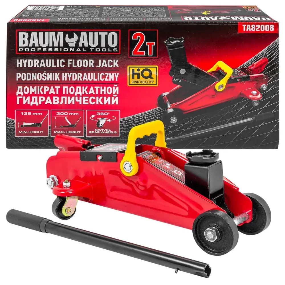 Домкрат подкатной гидравлический 2 т (h min - 135мм, h max - 290мм) Baum Auto##BaumAuto BM-TA82008