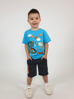 01-137-2 Комплект фуфайка+шорты для мальчика Luneva