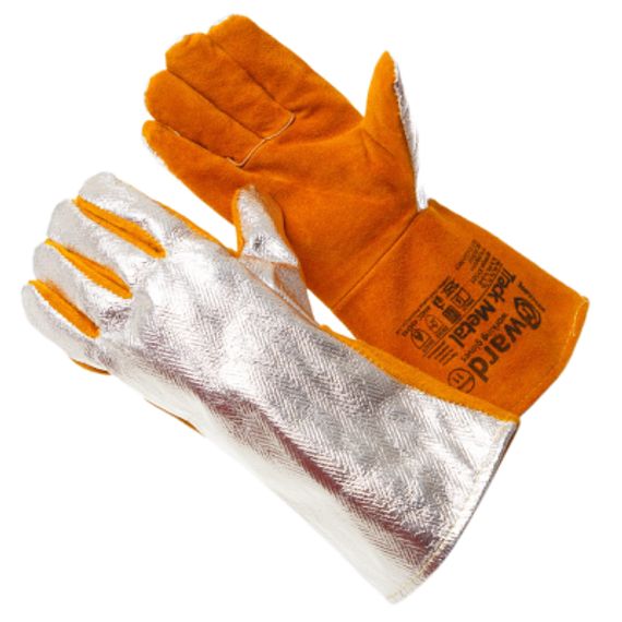 Краги Gward Track Metal, из спилка, оранжевого цвета, с металлизированным полотном