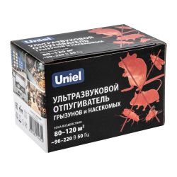 UDR-E12 IVORY Ультразвуковой отпугиватель насекомых и грызунов. 220В. Площадь до 120м2. Слоновая кость. TM Uniel