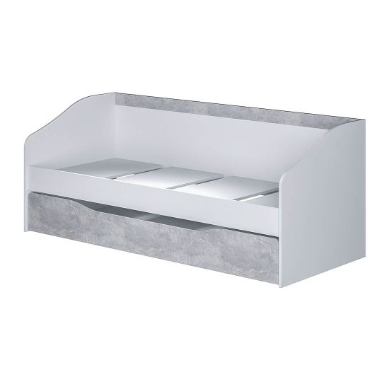 Паскаль Кровать детская с ящиком белый / цемент светлыйкомплект