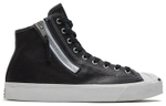 Converse Jack Purcell Zip non-slip wear-resistant lightweight high-top canvas shoes for men and women in the same style black and white