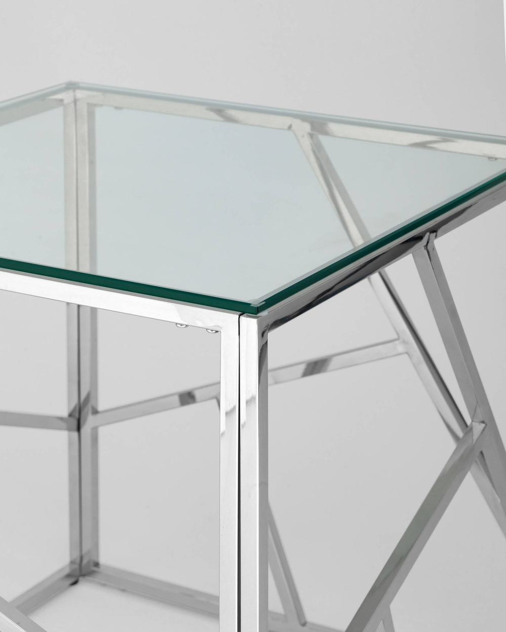 Журнальный столик 55*55 АРТ ДЕКО серебро