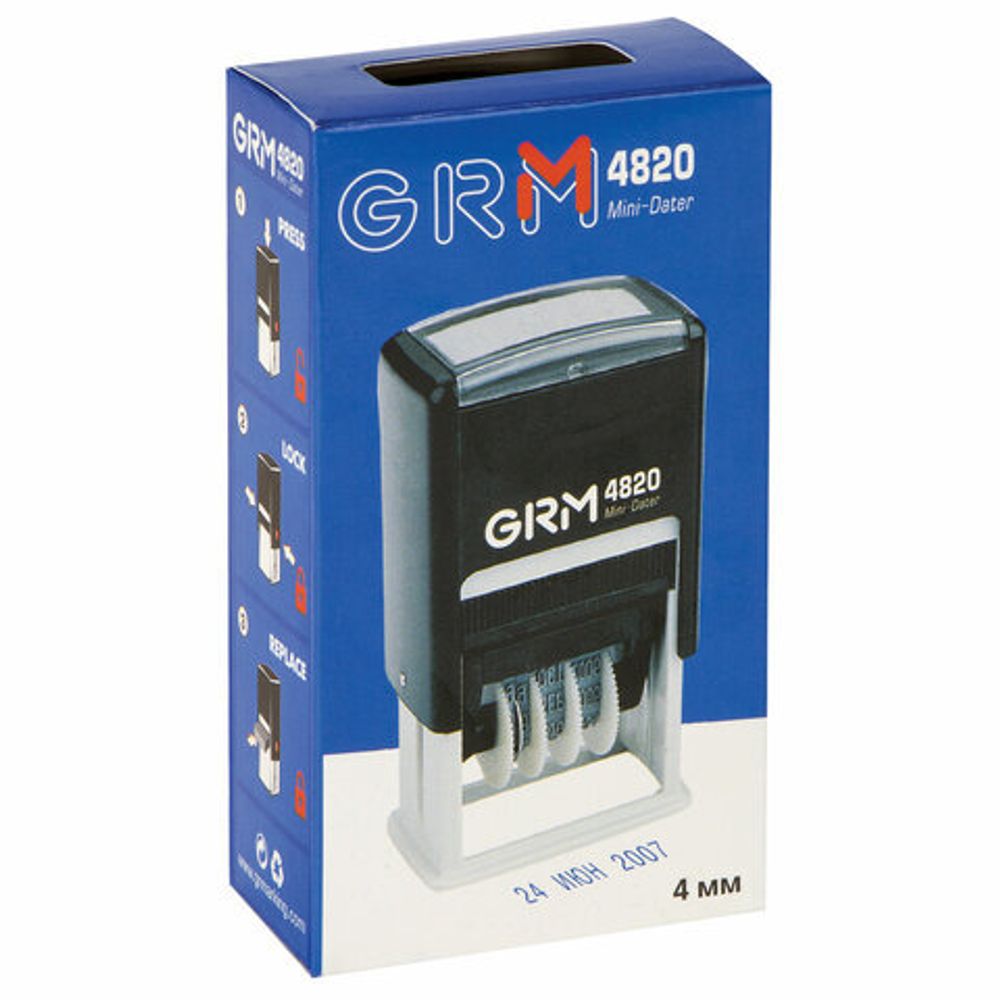 Датер-мини месяц цифрами, оттиск 22х4 мм синий, GRM 4820 BANK, 124361133