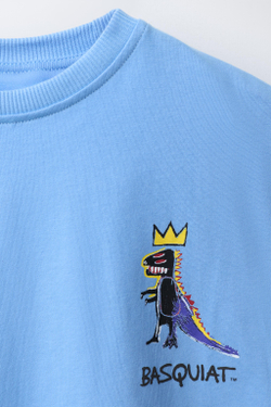 ZARA ФУТБОЛКА BASQUIAT®, СИНИЙ