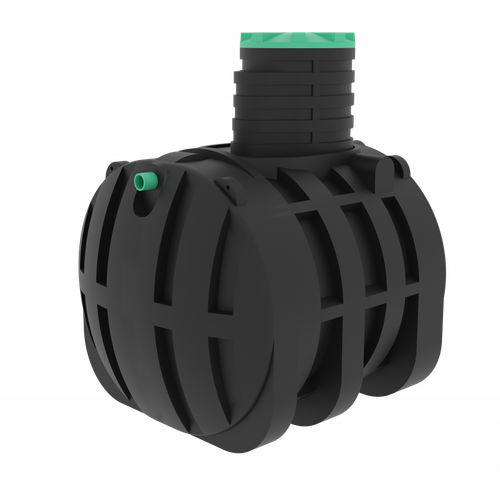 Септик переливной Мультпласт Термит Профи+ 5,5 S 5500 л. горизонтальный / 2200 л. в сутки / 12 чел. / самотечный сброс (2100x1970x2590см;237кг;черный) - арт.555461