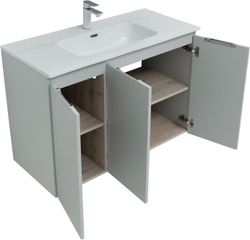 Мебель для ванной Aquanet Алвита New 100 3 дверцы, серый