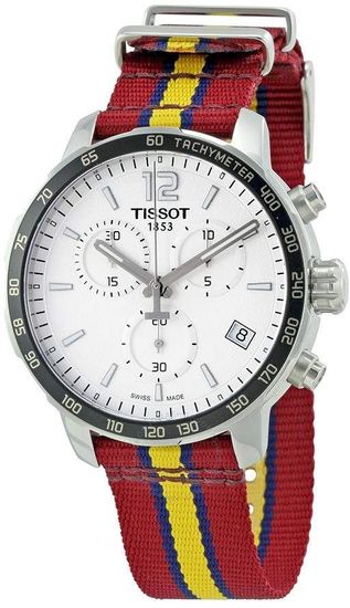 Tissot T095.417.17.037.08 Мужские швейцарские часы с хронографом на ремешке T-Sport Quickster вид сбоку