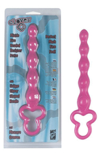 Розовая анальная цепочка Clover Anal Rod - 18 см. (Цвет: розовый)