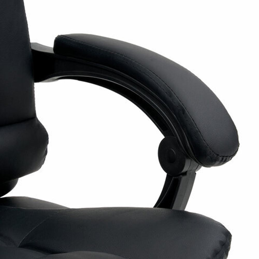 Кресло офисное CROMEX (КРОМЕКС) "Lounge MS-007", подножка, 6 массажных модулей, экокожа, черное, 532960