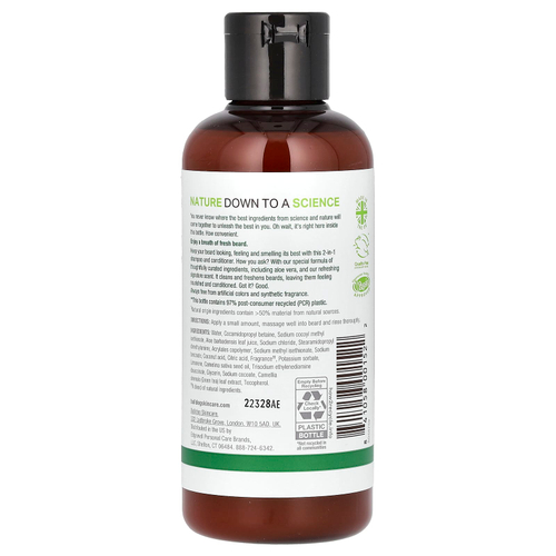 Bulldog Skincare For Men, оригинальный шампунь и кондиционер для бороды, для мужчин, 200 мл (6,7 жидк. унций)