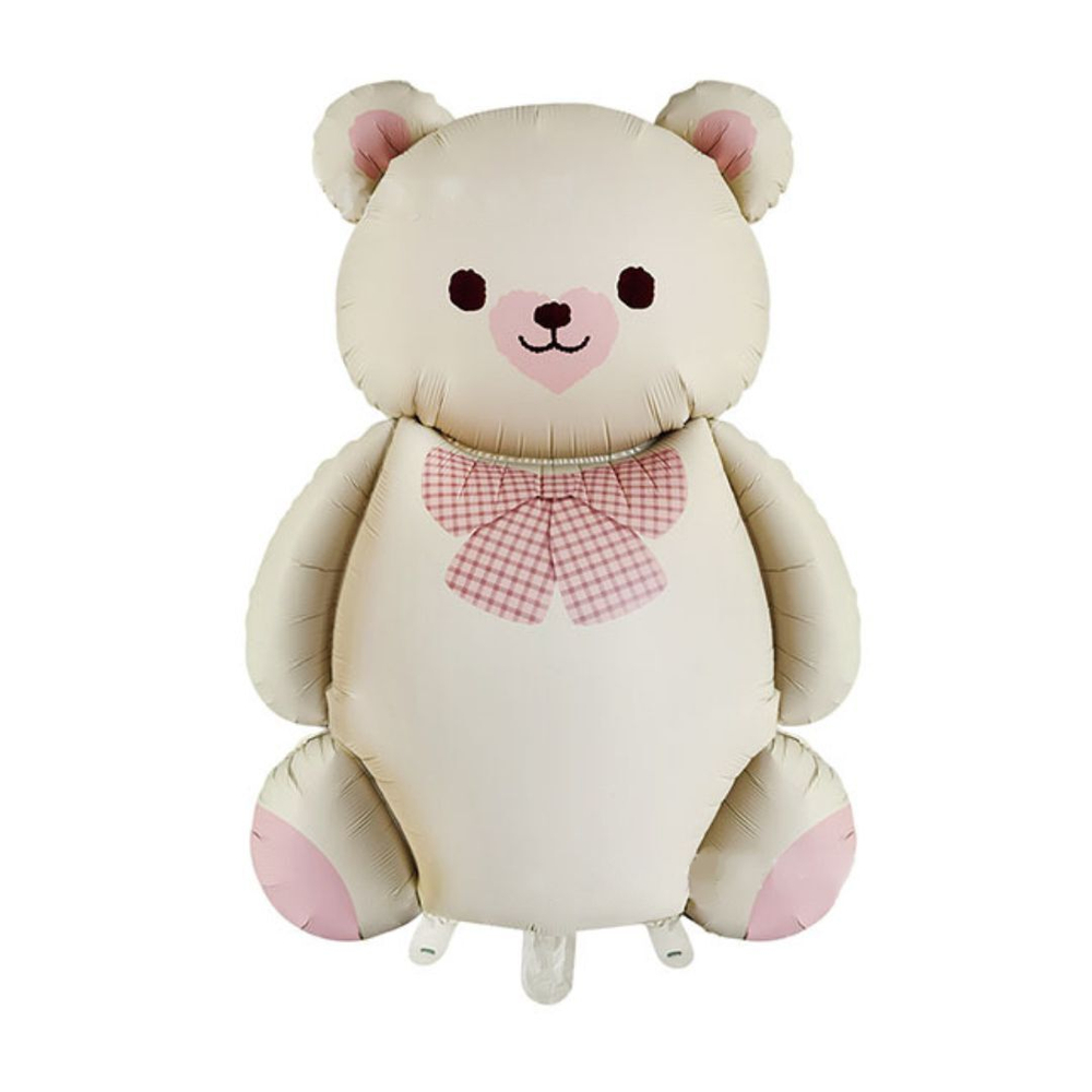 К Фигура Мишка с бантиком Сатин Белый