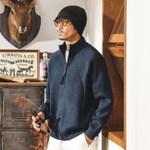 Мужской вязаный кардиган в стиле американского ретро