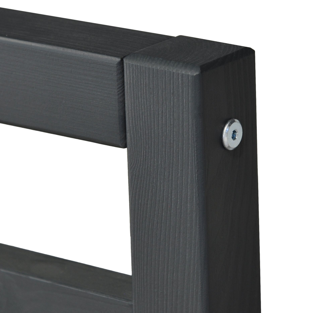 Кровать односпальная 90х200 Тарва из сосны с настилом, серая