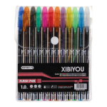 Набор цветных гелевых ручек, 12 цветов, 1 мм, в пенале ПВХ