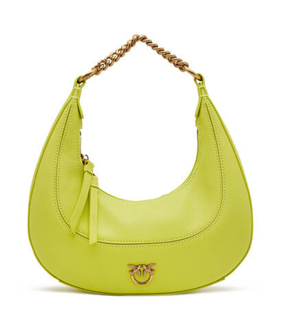 Кожаная сумка хобо brioche mini morb Pinko - лимонный(101433 A0QO)